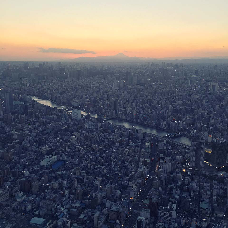 从东京天空树看富士山